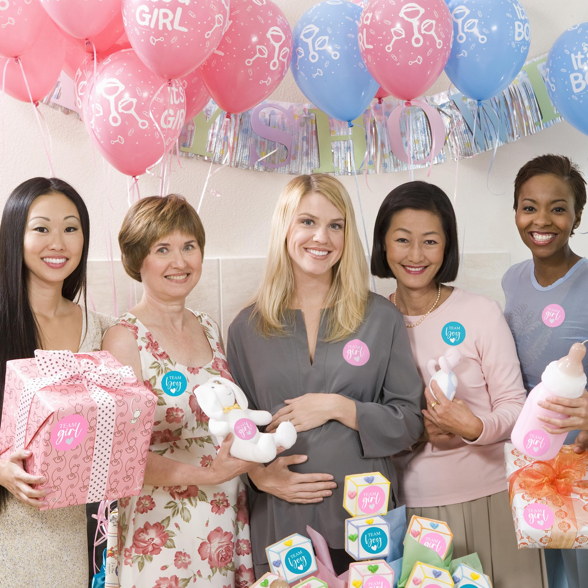 ZouYee ice breaker gender reveal stickers at party