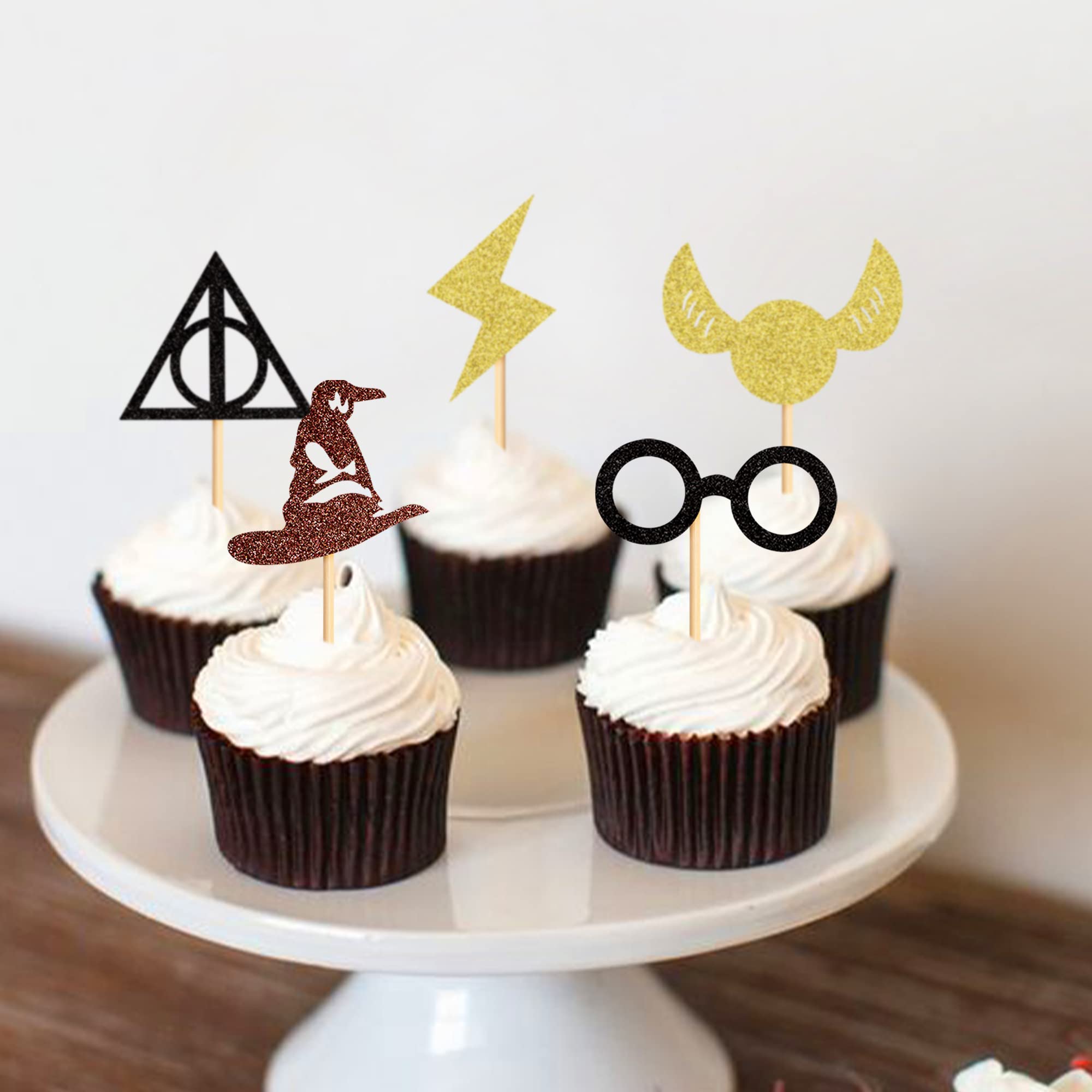 ZpiLkes magic wizard cupcake decorations set enhances cupcakes with whimsy.