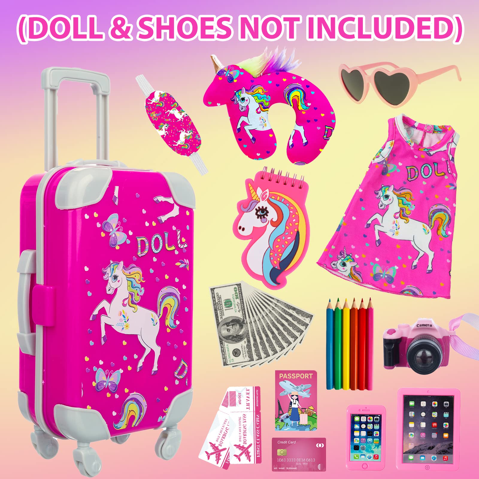 ZQDOLL travel pillow and eye mask set for comfy pretend trips
