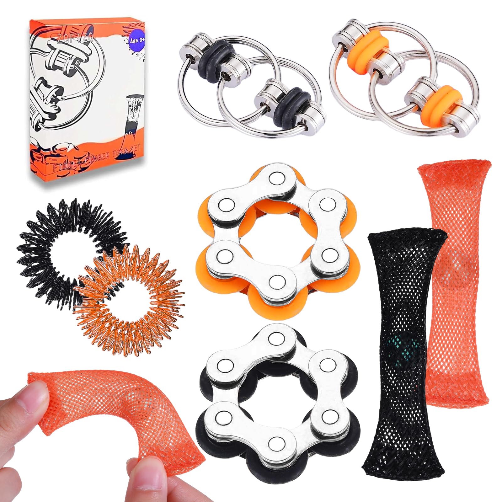 ZQFTZQ 8Pcs sensory fidget toys with spinner for focused work and calm moments.