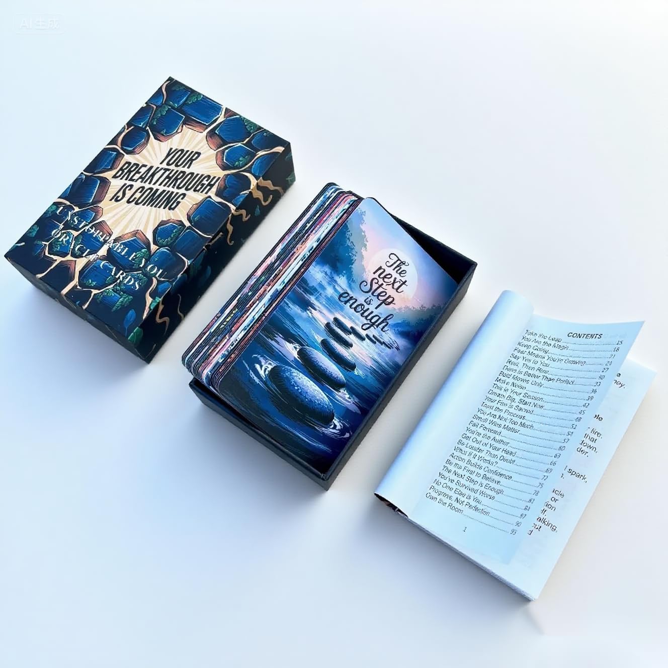 ZHQGYN Unstoppable You card and guidebook on a meditation mat