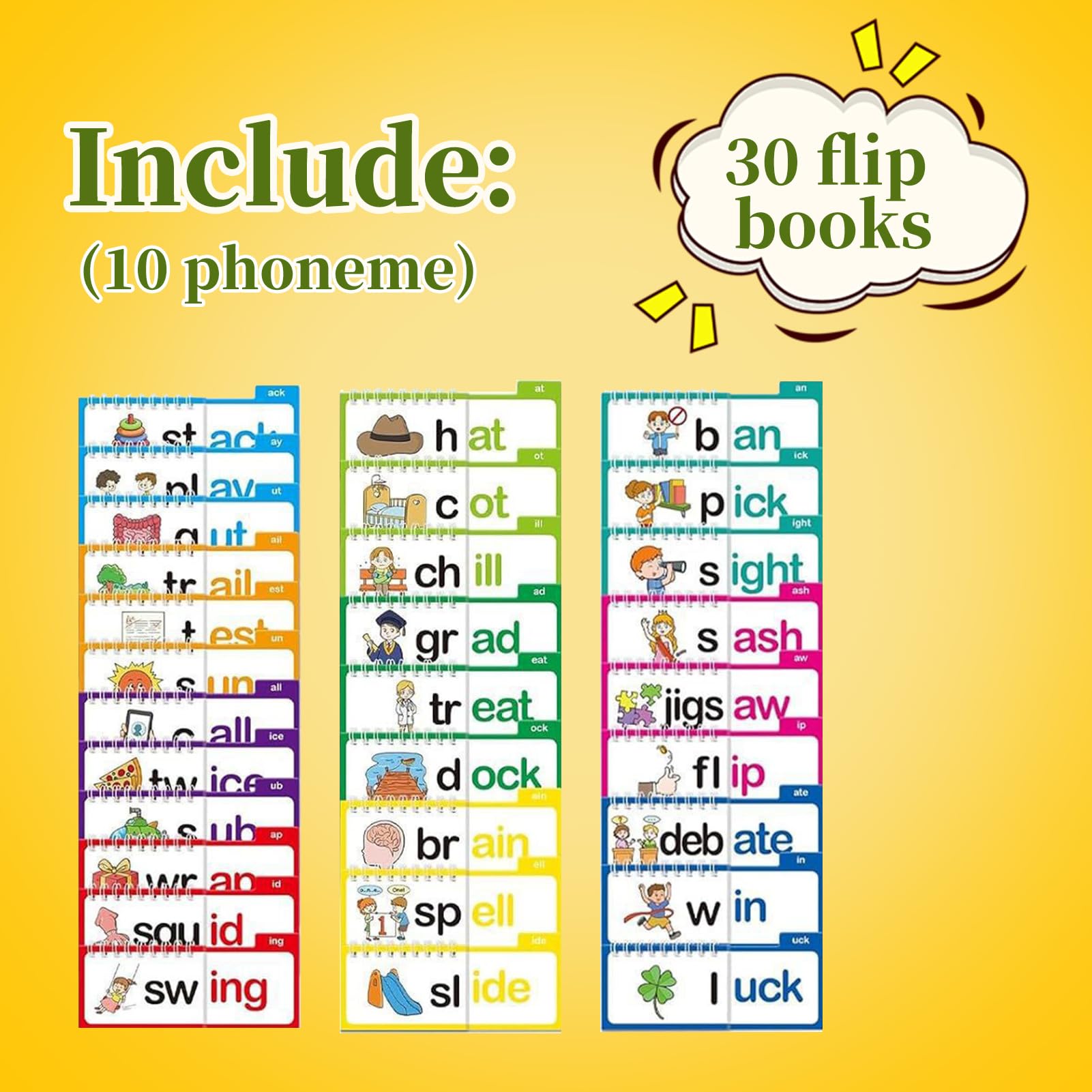 ZREVSB kindergarten flash cards set, kid-friendly design promotes confident reading
