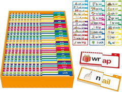 ZREVSB word families flash cards cover, colorful set for early literacy prep and classroom use