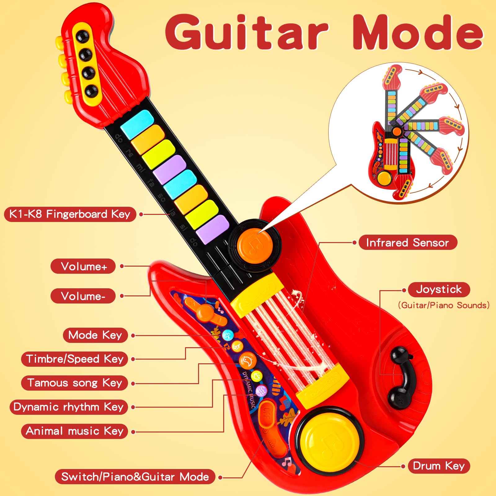 Zsinb 2-in-1 includes built-in songs to guide kid-friendly music exploration.