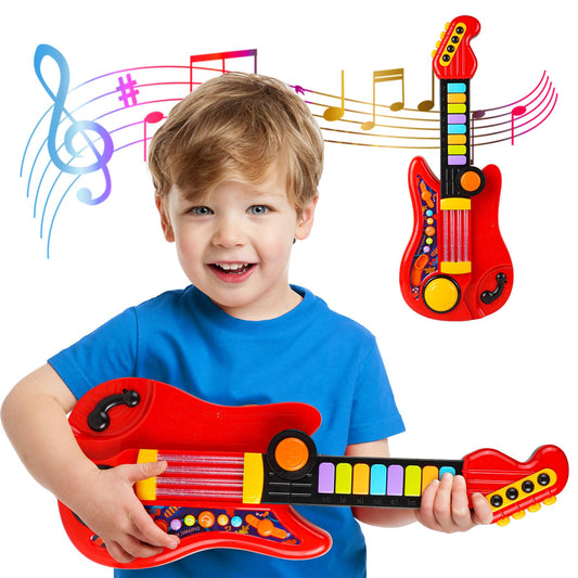 Zsinb Kids Guitar-Piano 2-in-1 with light-up center sparks imaginative play.