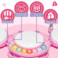 Zsinb pink lights on the drum set with gentle LED glow