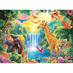 ZSYCZAO 500-piece puzzle with elephants in rainforest for mindful relaxation