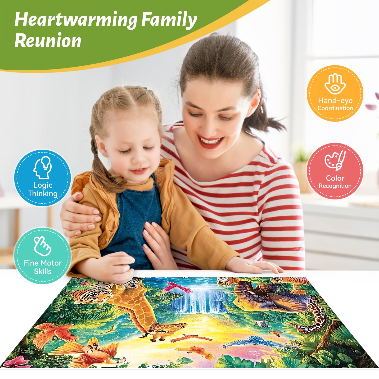 ZSYCZAO 500-piece puzzle with giraffes, ideal for family puzzle night