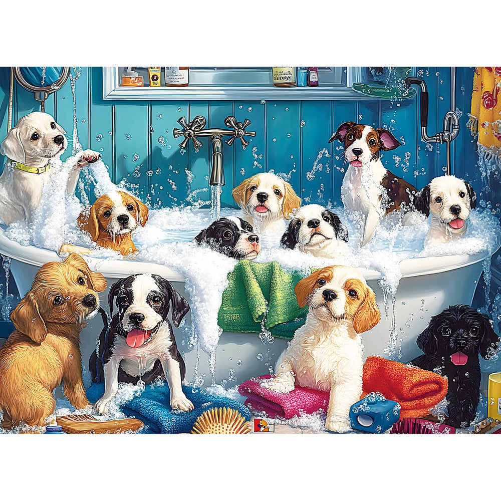 ZSYCZAO 500-piece dog bathing puzzle cover for adults and families.