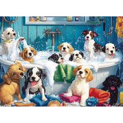 ZSYCZAO 500-piece dog bathing puzzle cover for adults and families.