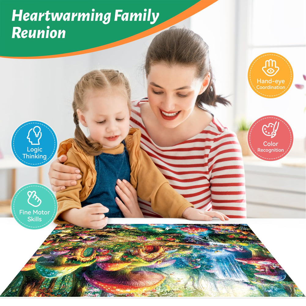 ZSYCZAO enchanted mushroom houses puzzle for imaginative play.