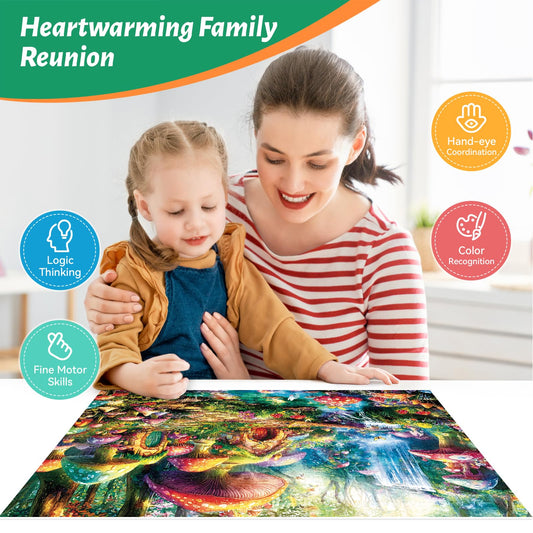 ZSYCZAO enchanted mushroom houses puzzle for imaginative play.