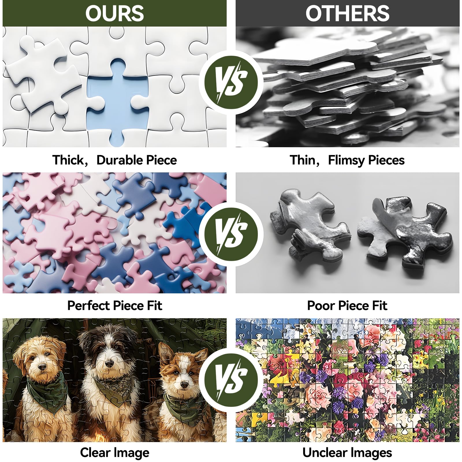 ZSYCZAO forest dogs camping puzzle – sturdy pieces snap securely for smooth puzzling