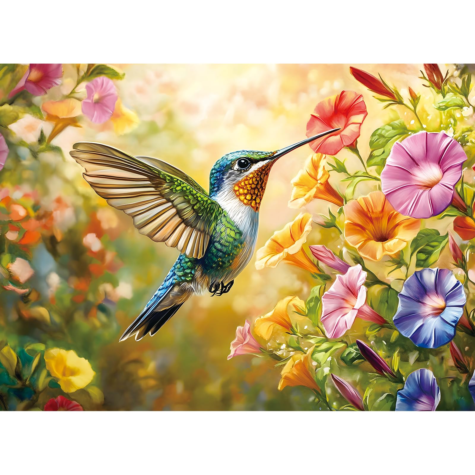 ZSYCZAO hummingbird floral puzzle displaying vibrant spring colors for mindful relaxation