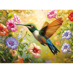 ZSYCZAO jigsaw puzzle 300 pieces for adults, spring flower hummingbird, calming family activity