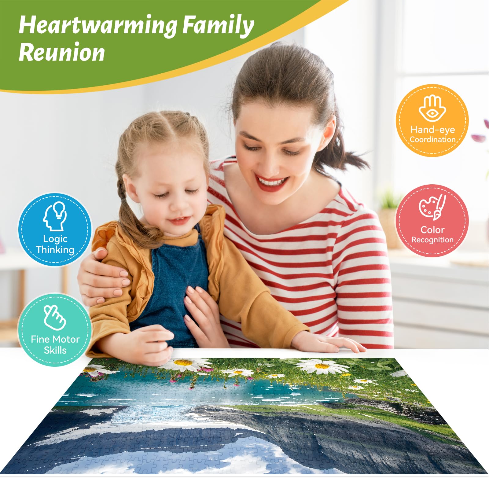ZSYCZAO Spring Ice Flower Puzzle—snowy mountains and delicate blooms ideal for family game night.