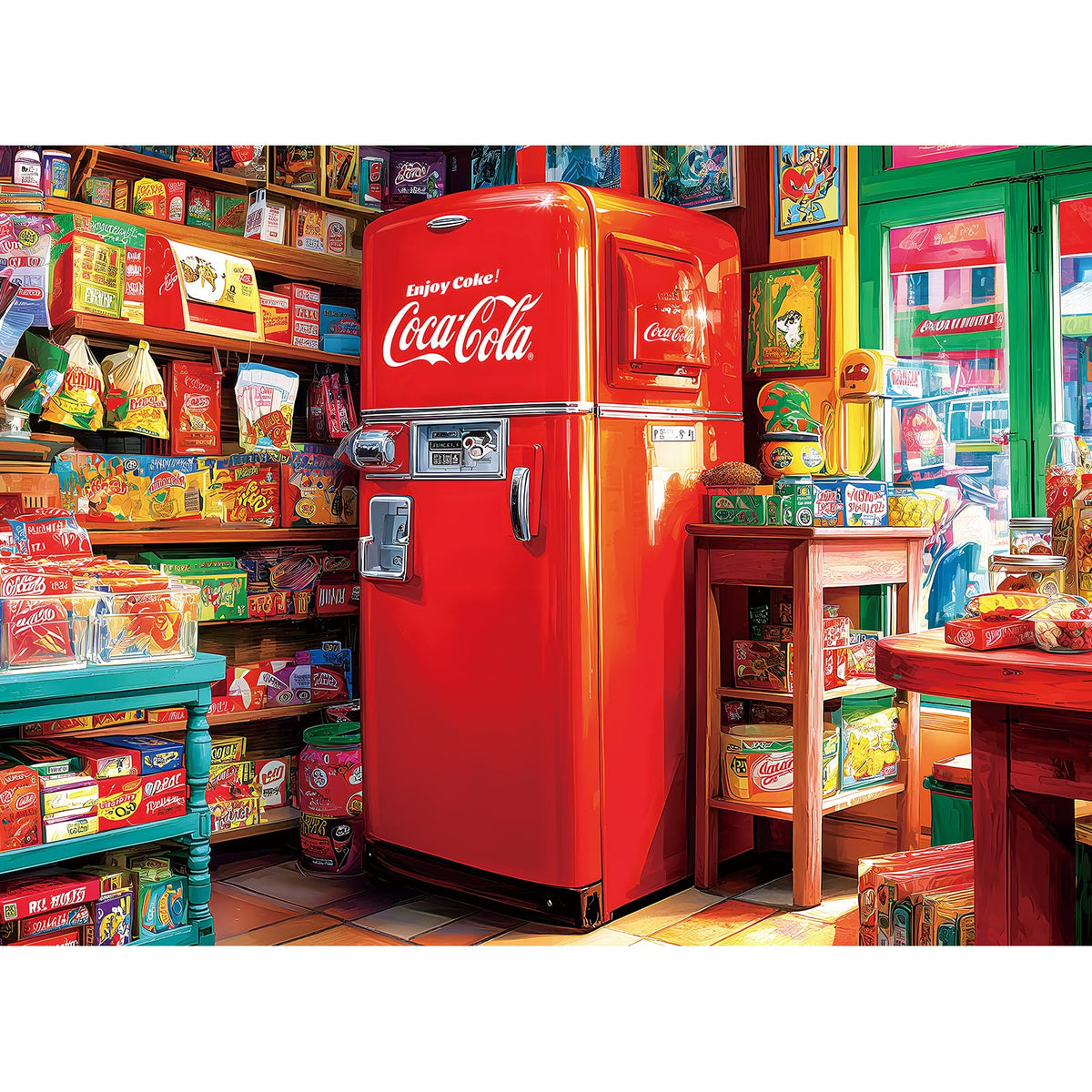 ZSYCZAO vintage grocery store puzzle fridge for a relaxing retro evening