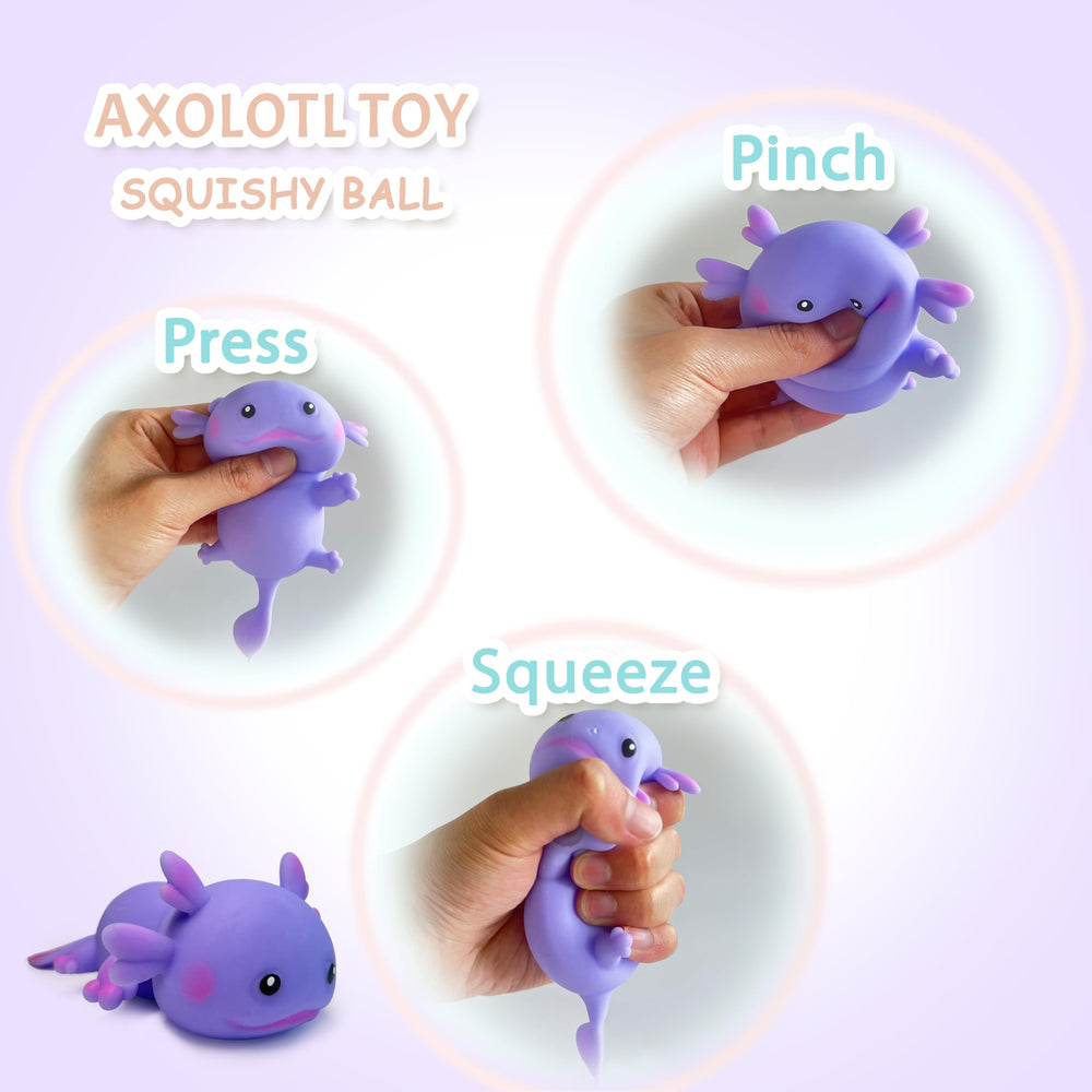 ZTATU axolotl squishy stress ball pocket-size for travel and toss-in bag