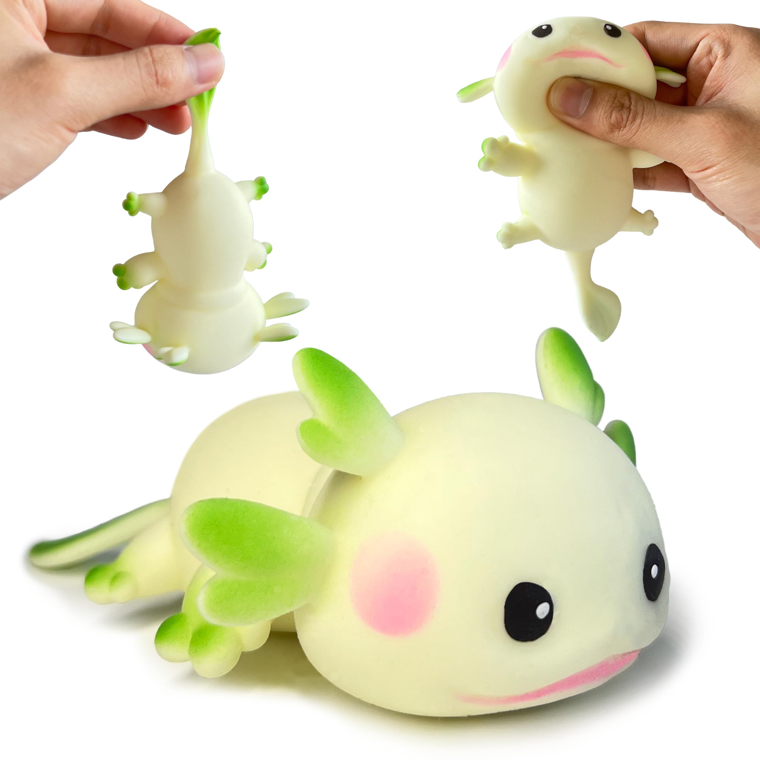 ZTATU axolotl squishy toy white, ideal for fidgeting and focus.