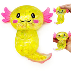 ZTATU axolotl squishy yellow body photo showing bright color for sensory play.