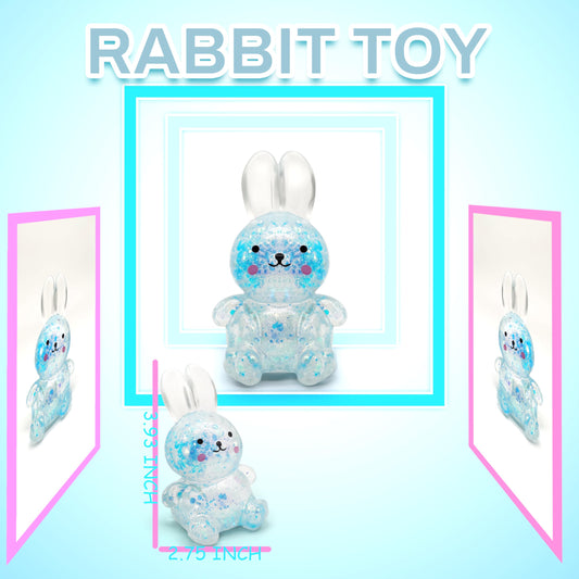ZTATU Bunny Squishy Toy blue in-hand, portable calm for work or study.