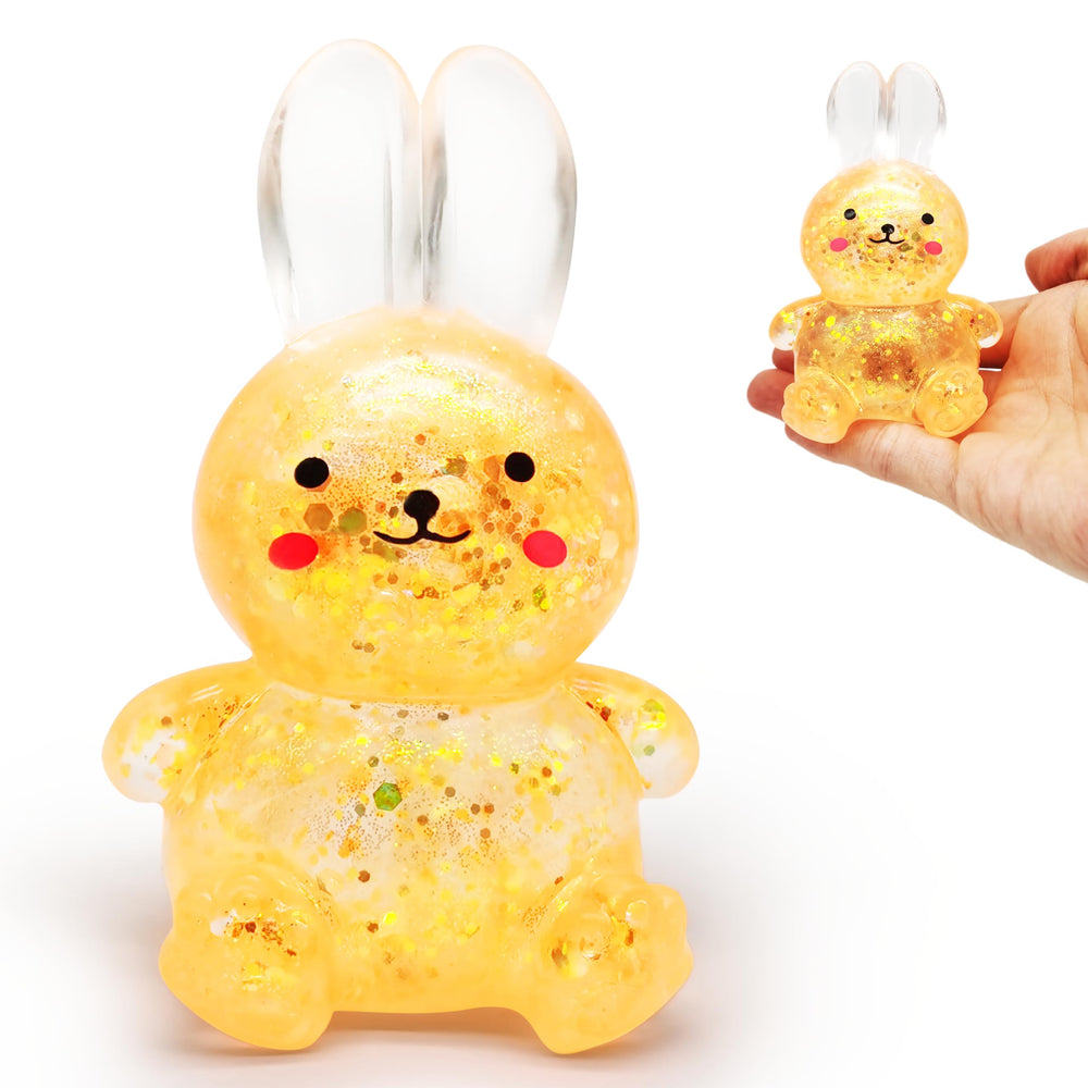 ZTATU Bunny stress ball orange front view, portable fidget for focus.
