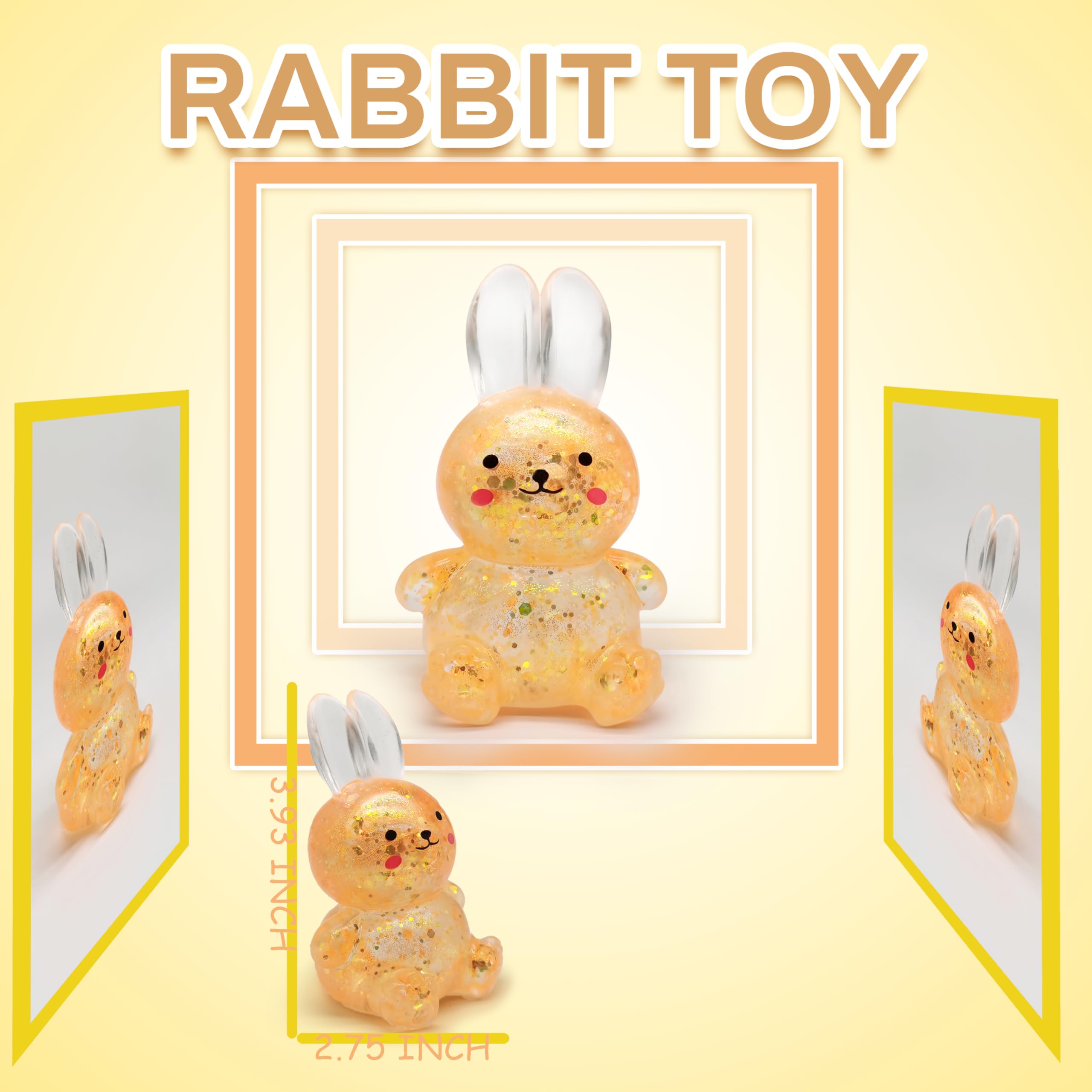ZTATU Bunny stress ball orange being squeezed for tension relief.