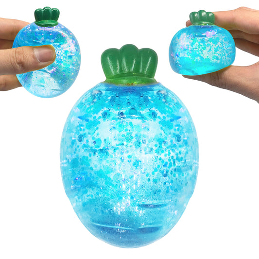 ZTATU Carton Baby Carrot sensory fidget toy with glitter accents for desk focus.