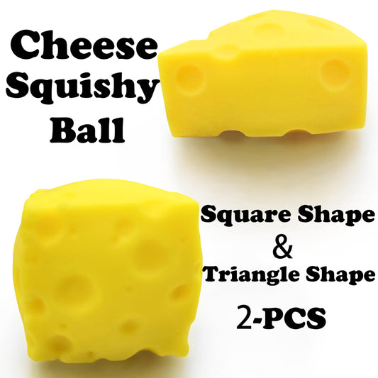 ZTATU Cheese Squishy Stress Ball side view for portable stress relief.