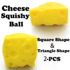 ZTATU Cheese Squishy Stress Ball side view for portable stress relief.