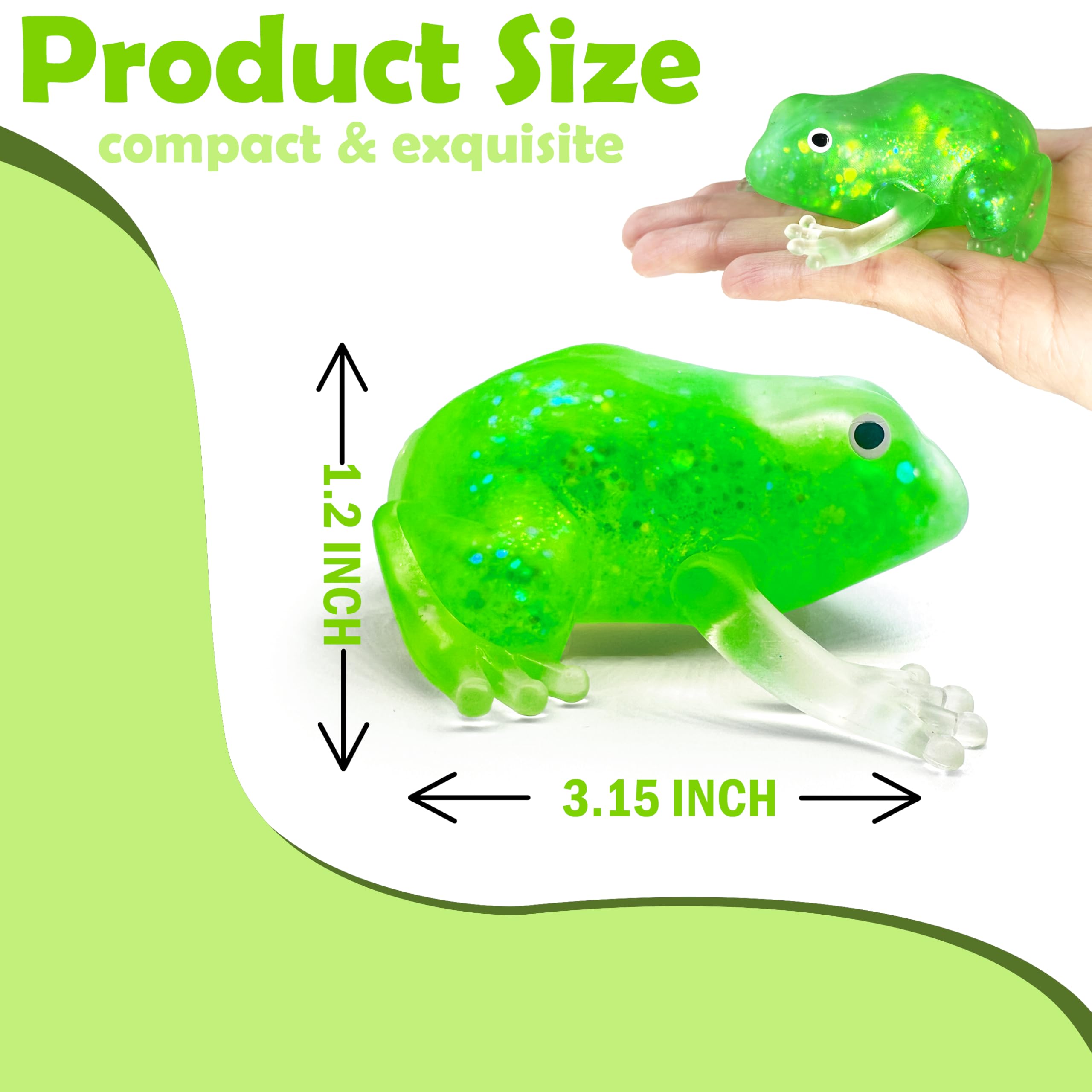 ZTATU Frog Stress Ball pink close-up, squishy texture and shimmer