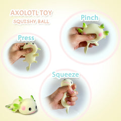ZTATU kawaii axolotl squishy white, fun sensory toy for kids.