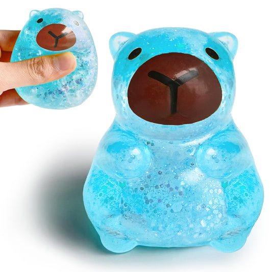 ZTATU Kawaii Capybara Squishy blue front view for stress relief and sensory play.