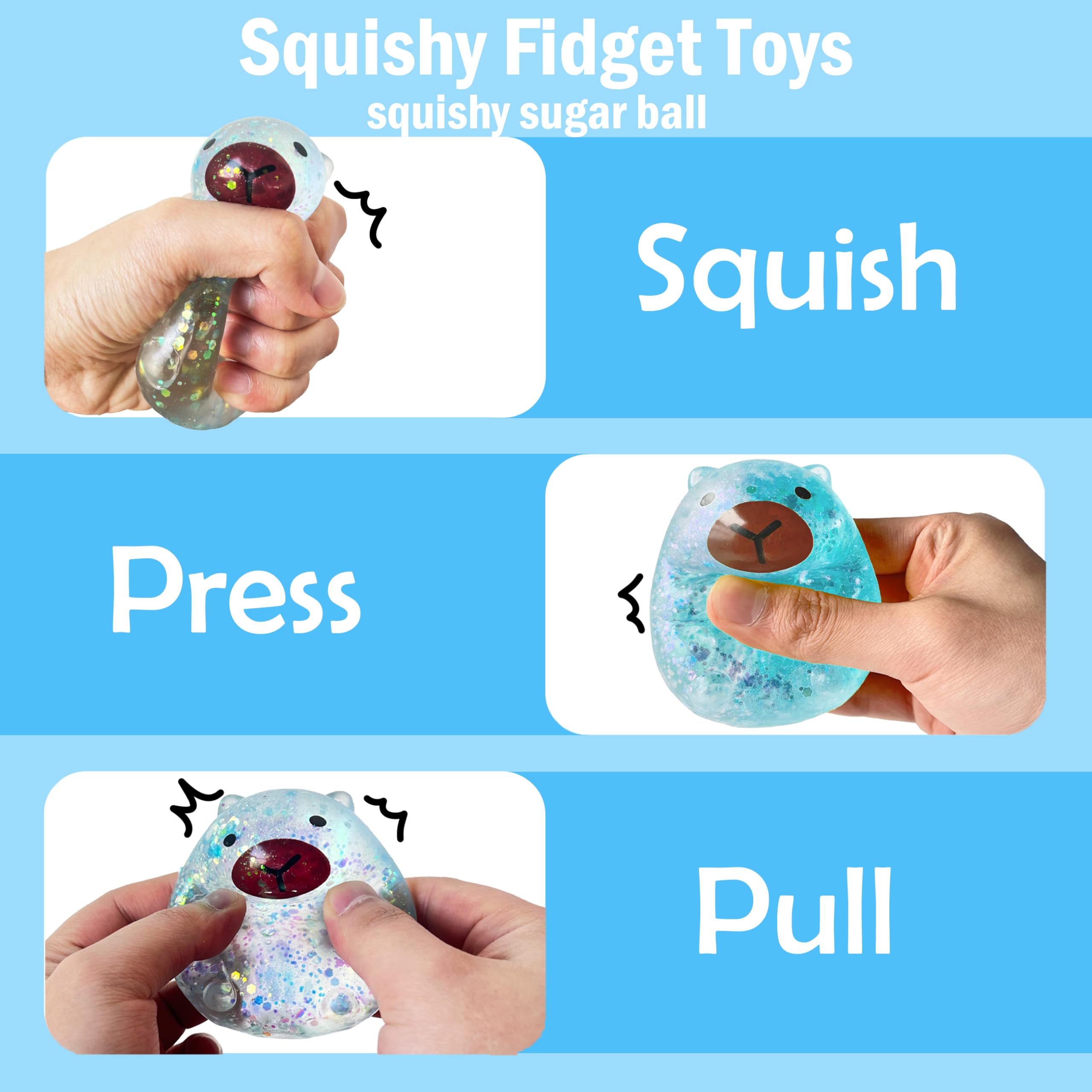 ZTATU capybara squishy blue packaging shows gift-ready fun.