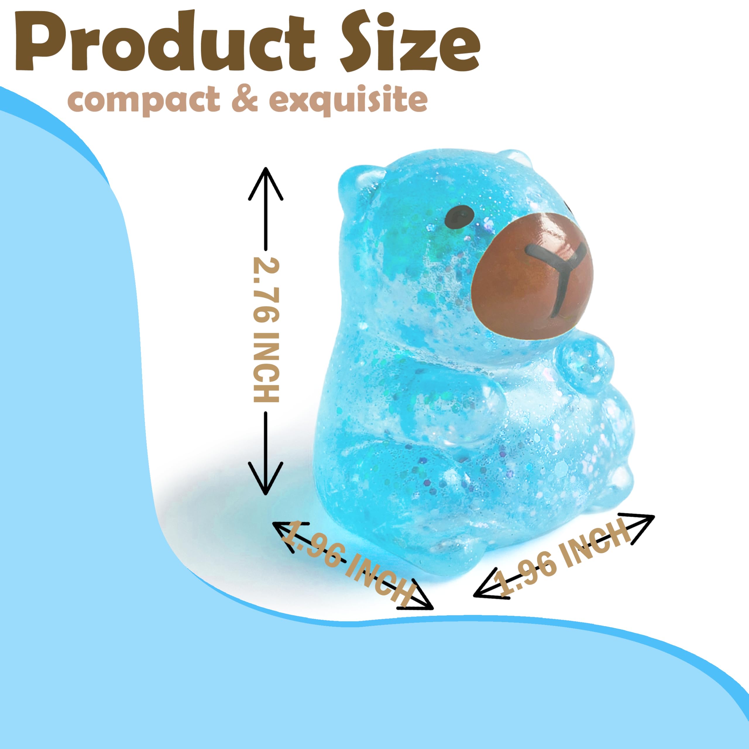 ZTATU capybara squishy blue texture close-up showing honey-like squish and durability.