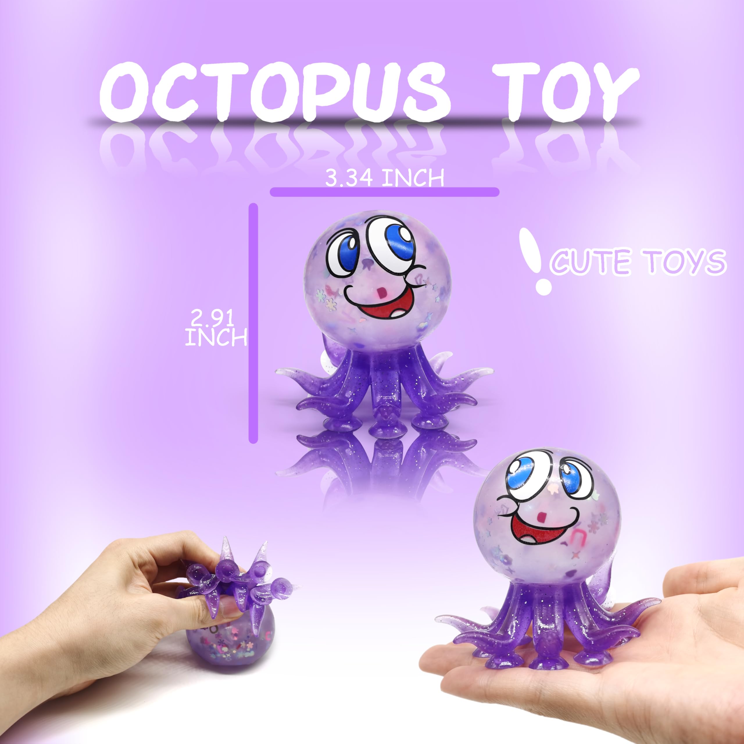 ZTATU octopus stress ball yellow variant for portable calm on the go.