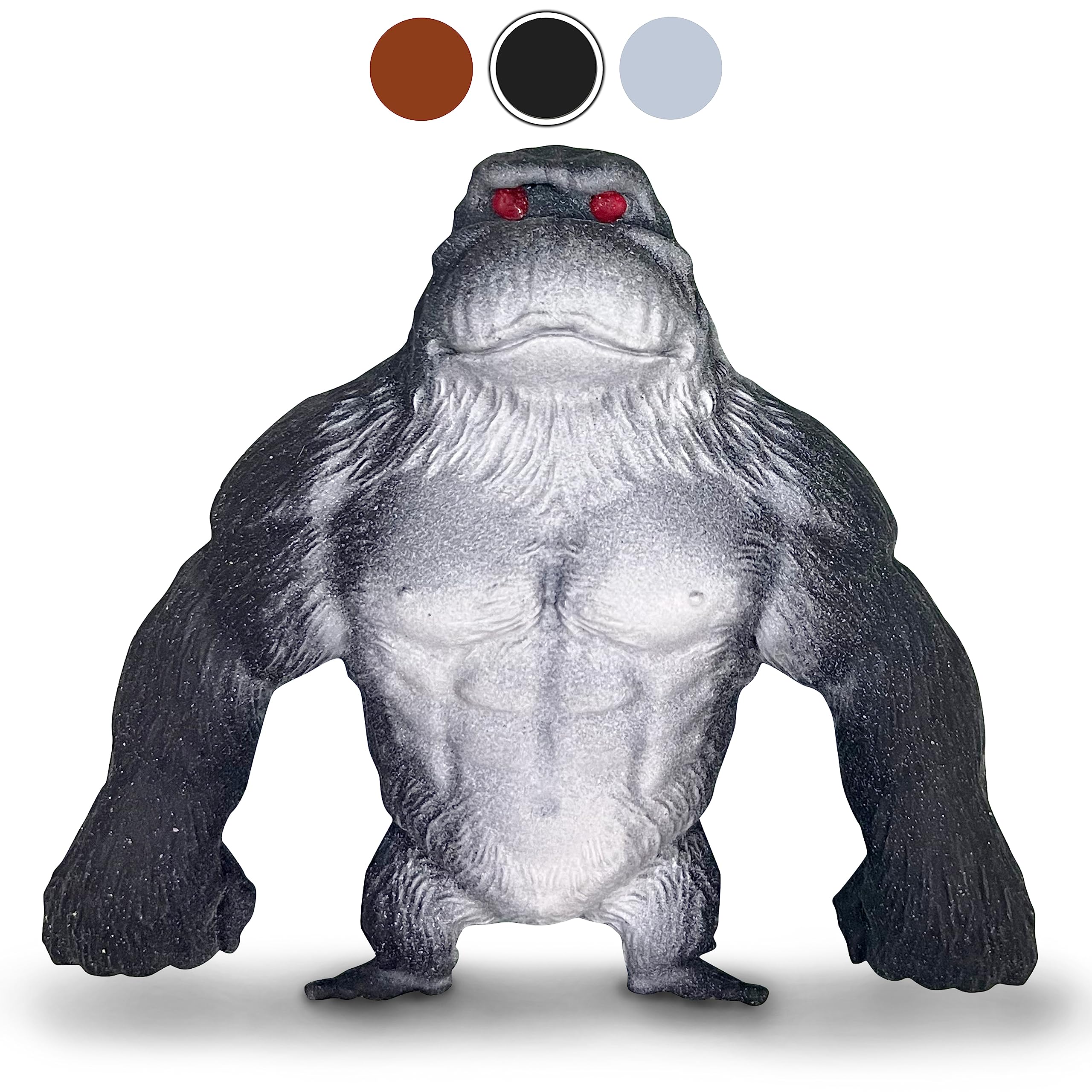 ZTATU squishy monkey toy in black with a soft squeeze for stress relief.