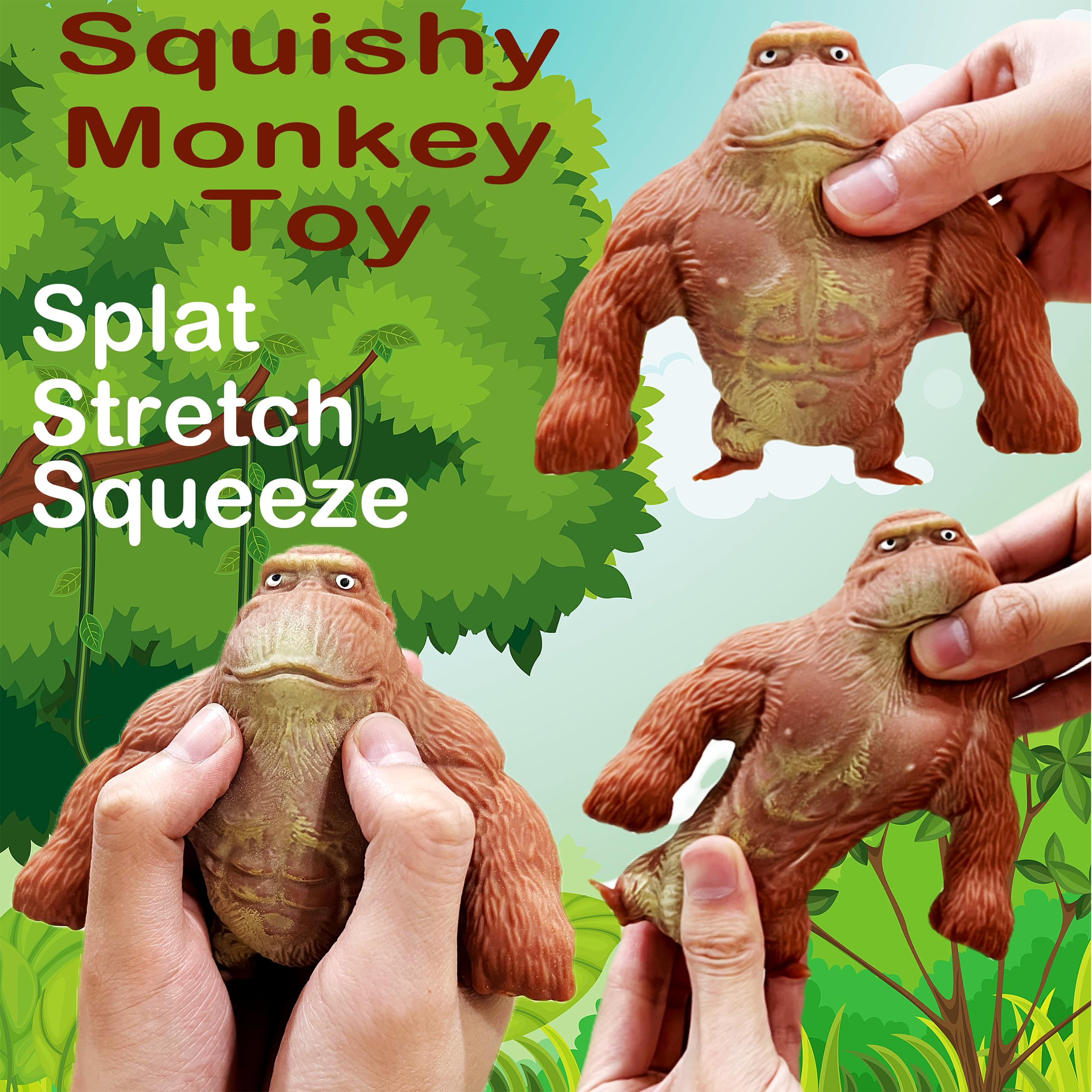 ZTATU squishy monkey toy splash-like squish on surfaces