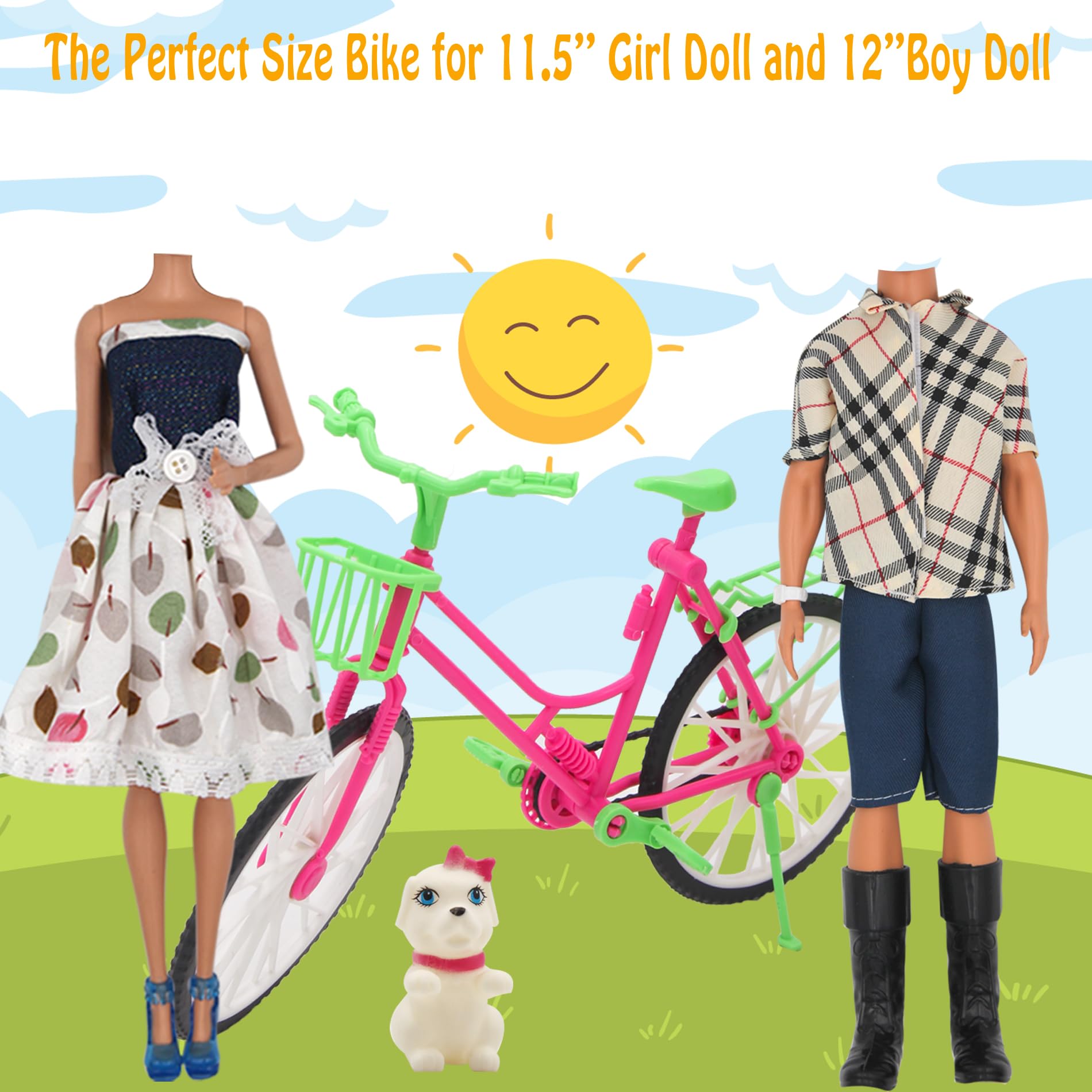 ZTWEDEN 20 outfits set for boy and girl dolls, easy mix-and-match wardrobe