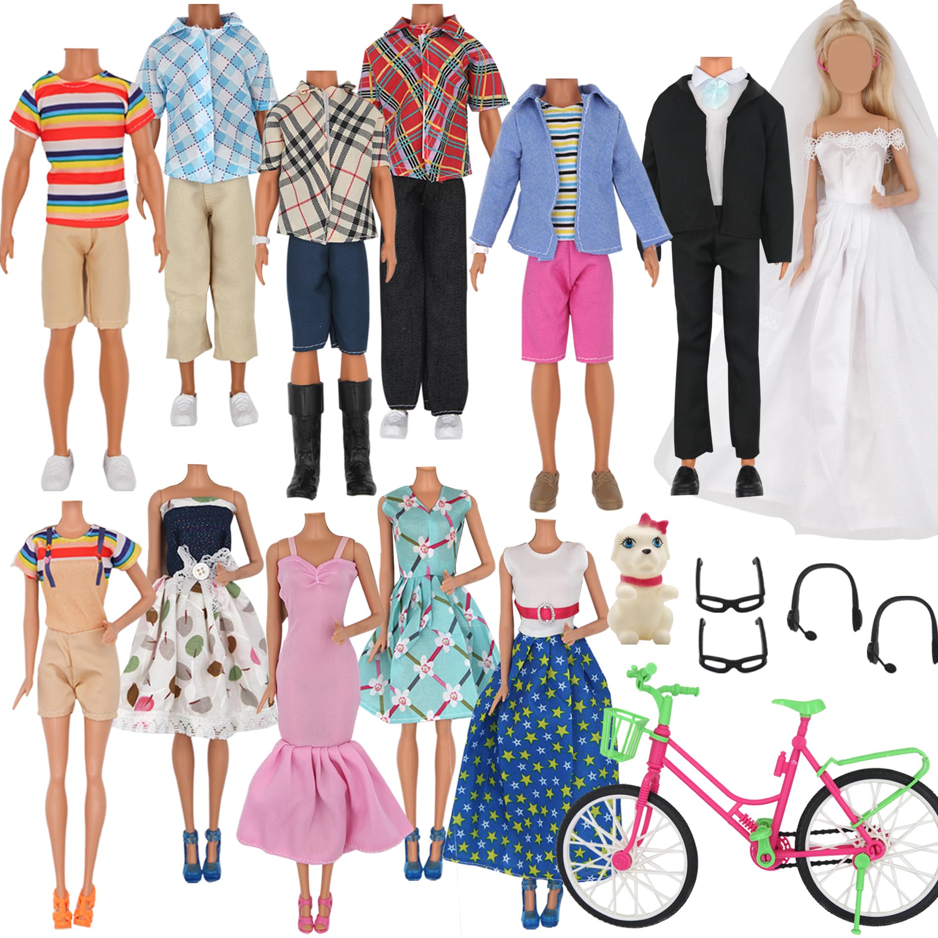 ZTWEDEN 33-piece doll clothes set for 12-inch dolls, versatile outfits for imaginative play