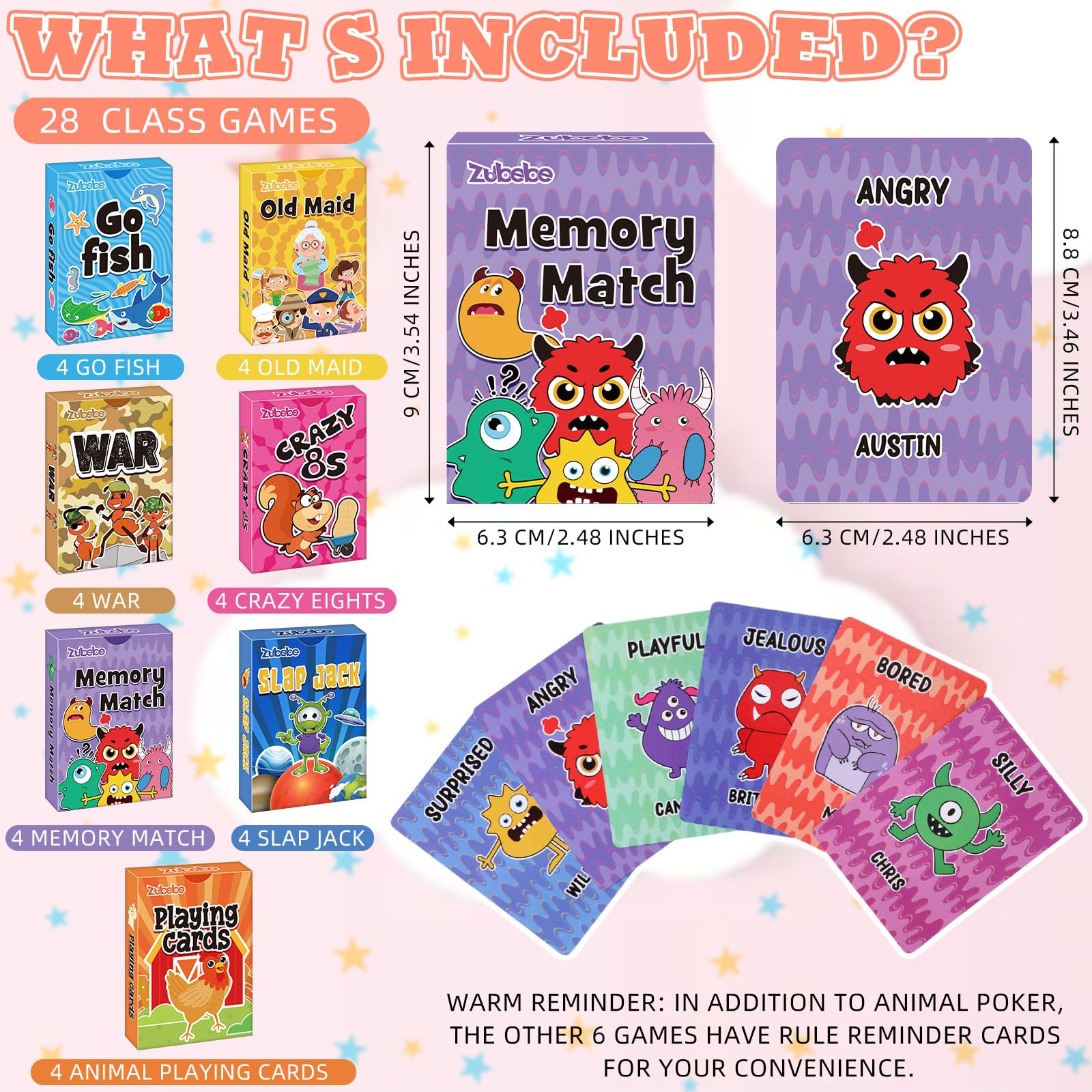 Zubebe Old Maid deck with social play and memory practice.