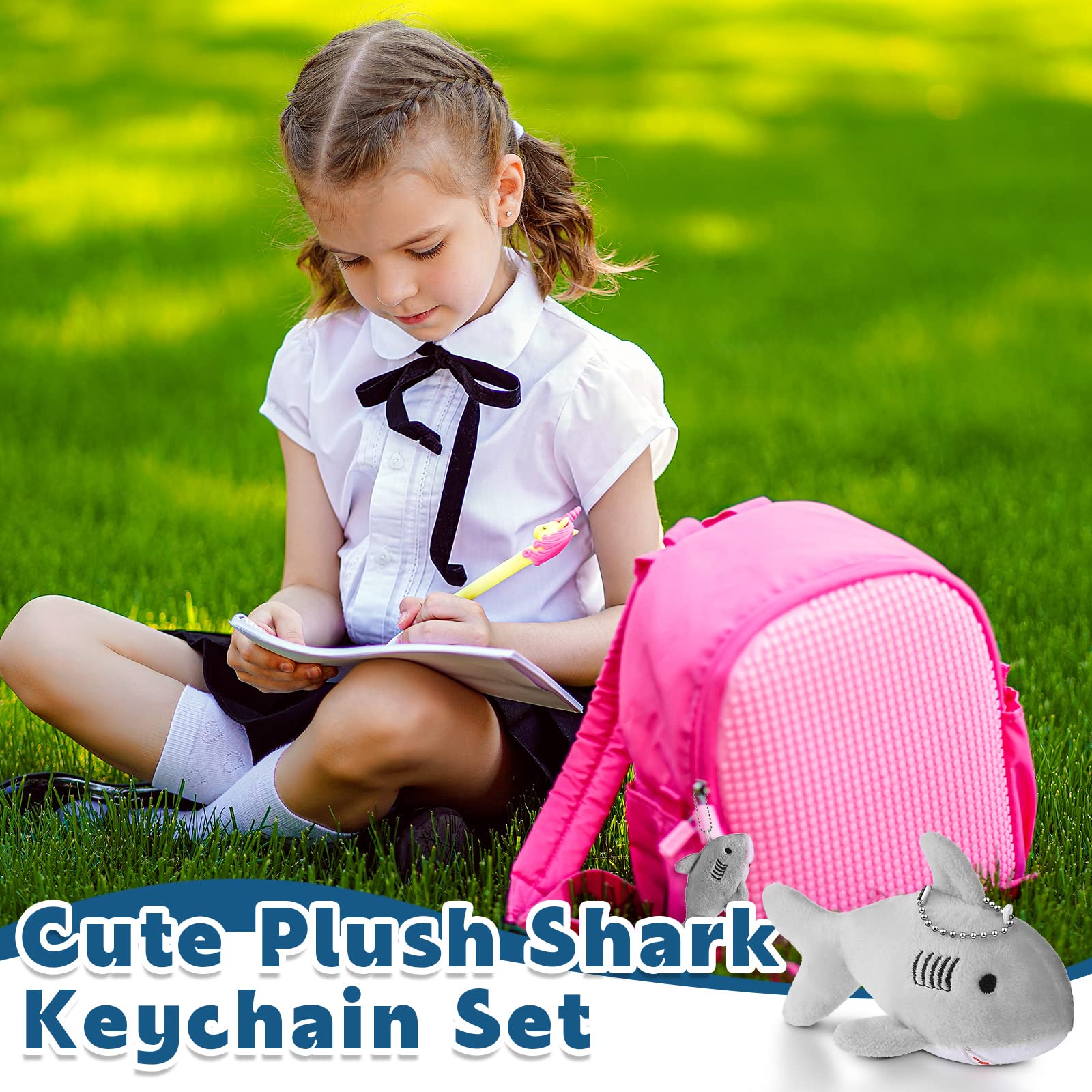 Cute shark keychains ideal as kid gifts at parties and classrooms