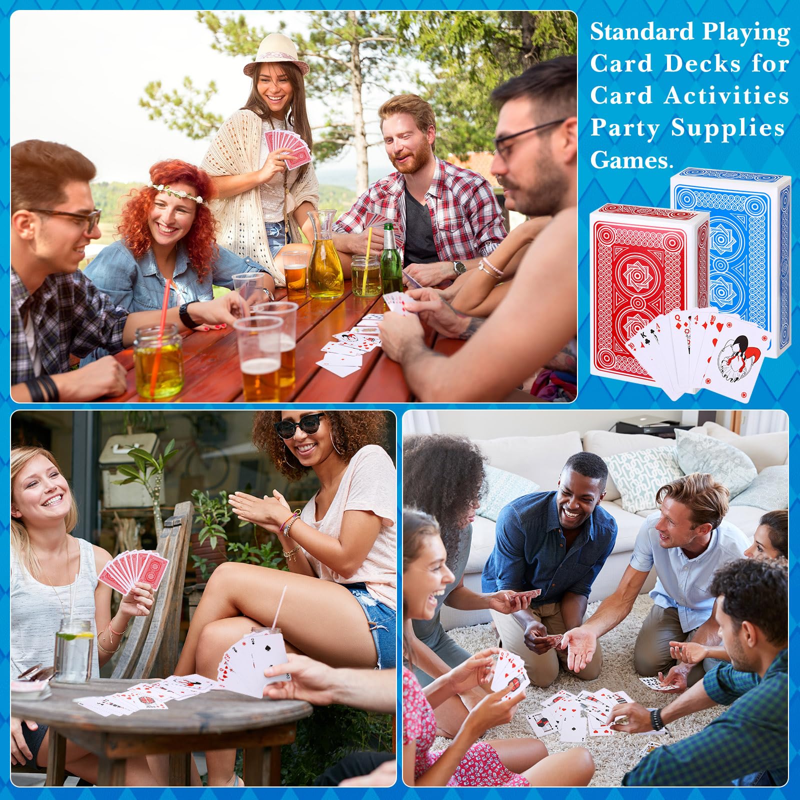 Zubebe decks suited for poker, blackjack, and family game nights