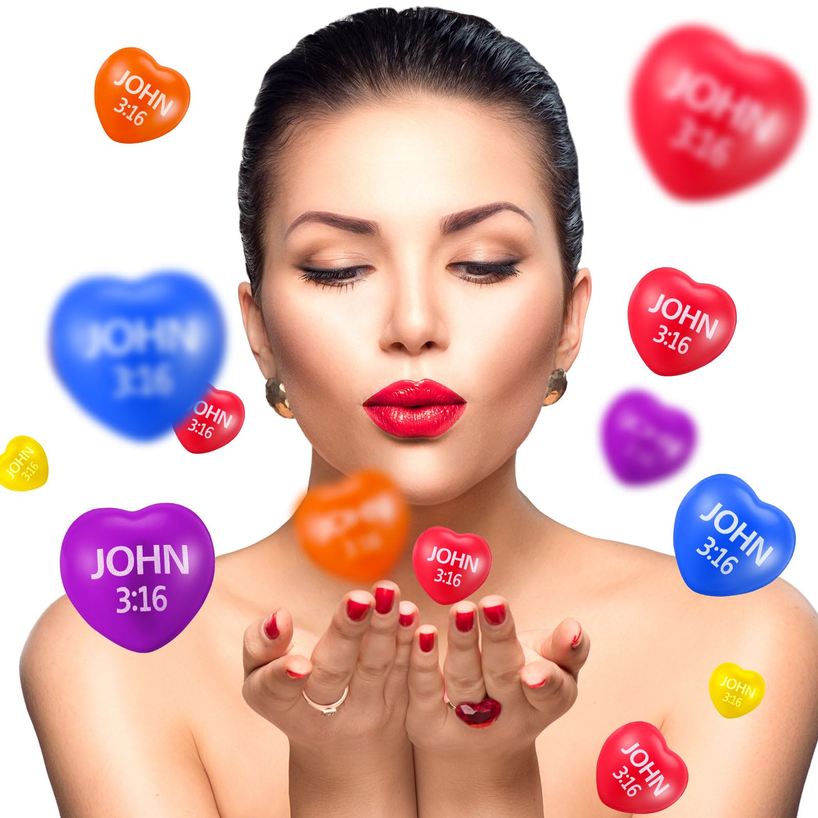 Zubebe Christian motif stress ball promotes faith and positivity.