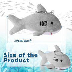 Mini plush shark keychain clip-on for bags and zippers