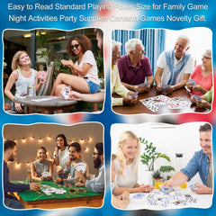 Quality paper stock with blue core offers durable feel and smooth shuffling