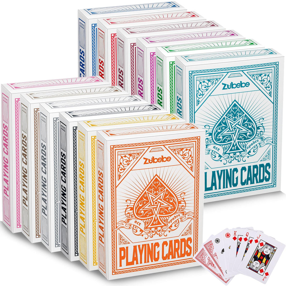 Zubebe 24-pack playing cards, front view, ideal for quick games on the go.