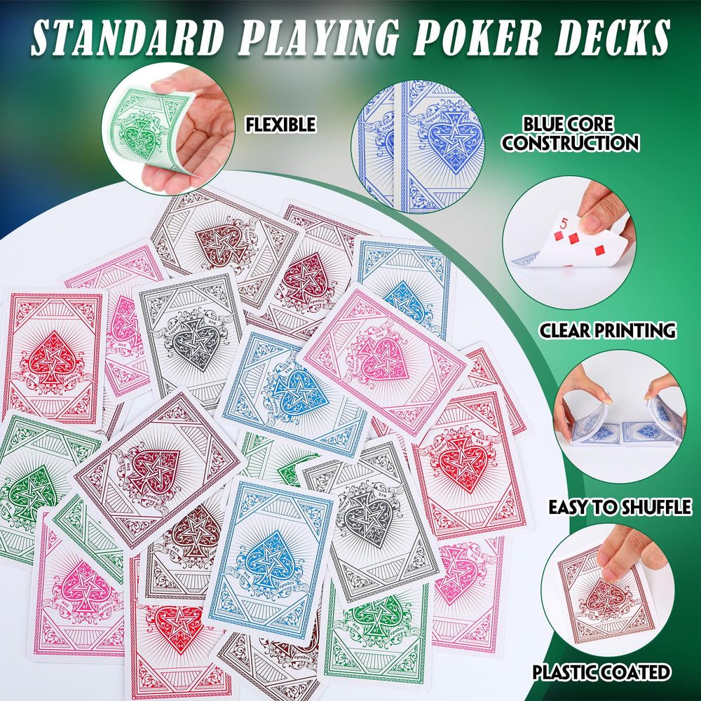 Zubebe 24-pack standard-size cards for comfortable shuffling and handling.