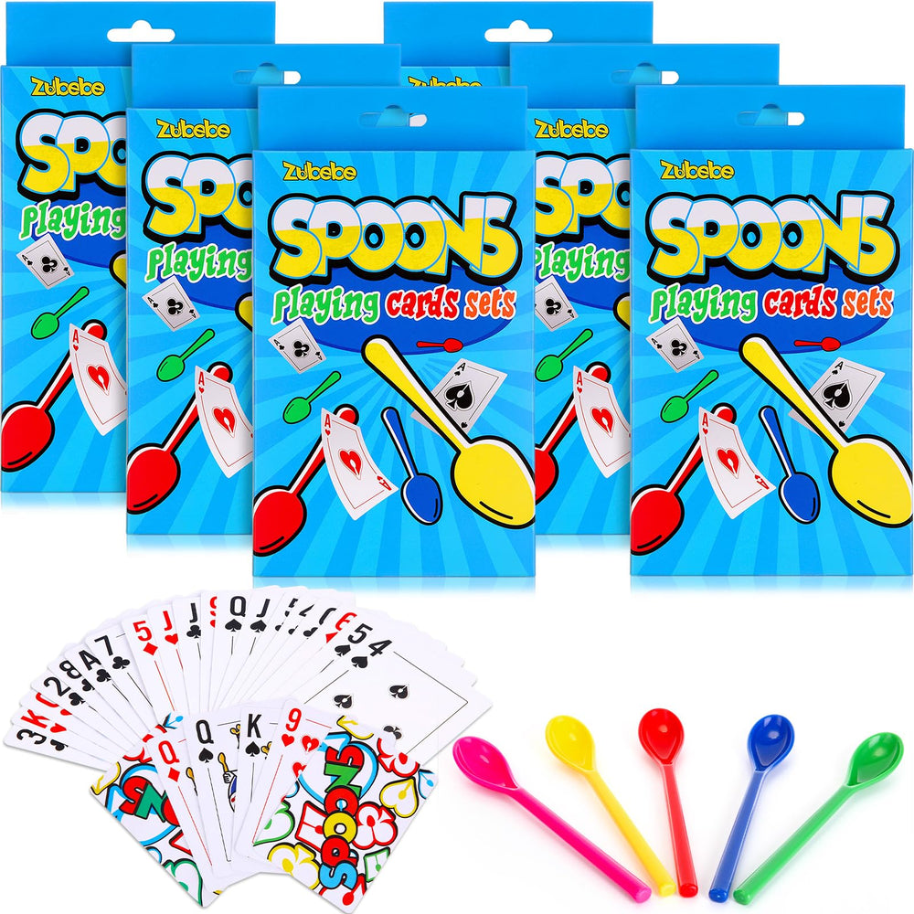 Zubebe six-sets spoons game decks ready for family nights