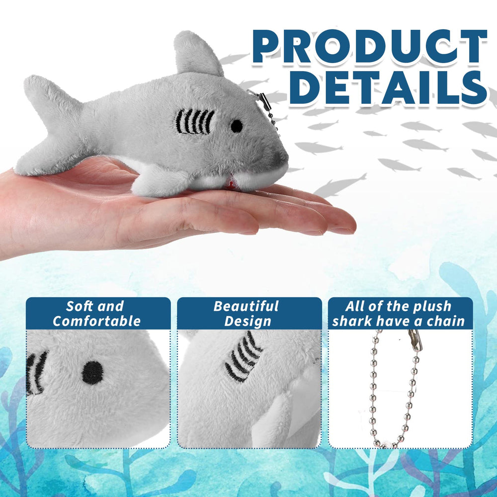 Soft odorless shark plush keychain for durable everyday use